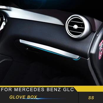 

For Mercedes Benz GLC 2016-2019 Car Styling Storage Glove Box Decoration Cover Frame Trim Sticker Interior Accessories