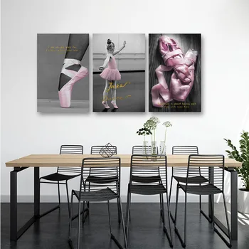 

Pink Canvas Wall Art Paintings Picture Print Inspirational Quotes Modern Home Decoration triptych