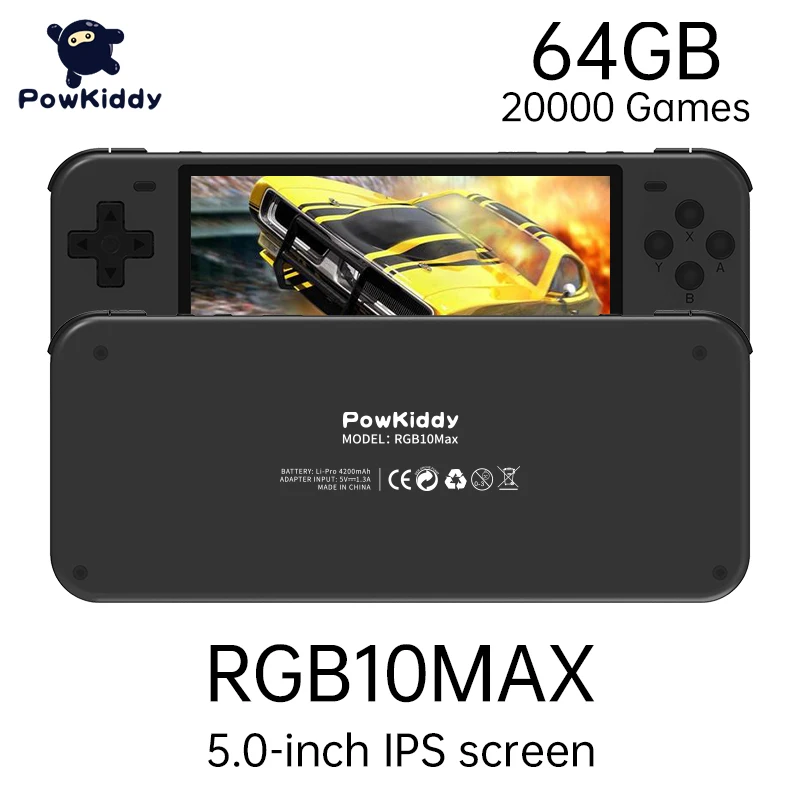 POWKIDDY RGB10 Retro Open Source System RGB10 max Handheld Game Console RK3326 5.0-Inch IPS Screen 3D Rocker Children's Gift 