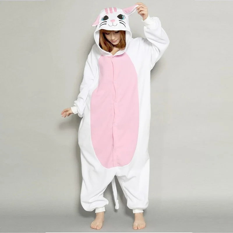 Women-Flannel-Kigurumi-Cat-Sleepwear-Overalls-Onesies-For-Adults-Whole-Onepiece-Animal-Pajamas-Funny-Hood-Jumpsuit