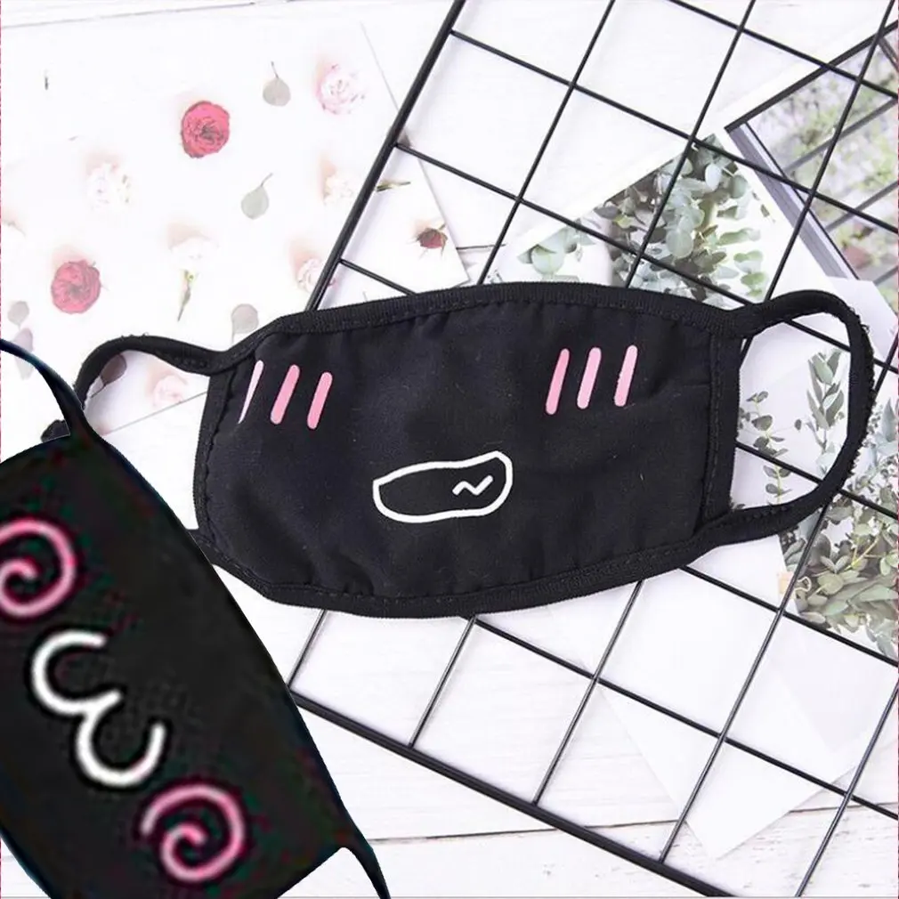 1PC Cotton Dustproof Mouth Face Mask Unisex Korean Style Kpop Black Bear Cycling Anti-Dust Cotton Facial Protective Cover Masks
