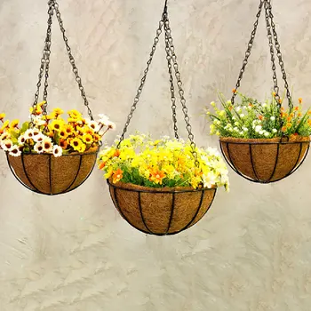 

Hanging Coconut Vegetable Flower Pot Basket Liners Planter Garden Decor Iron Art Flower Basket
