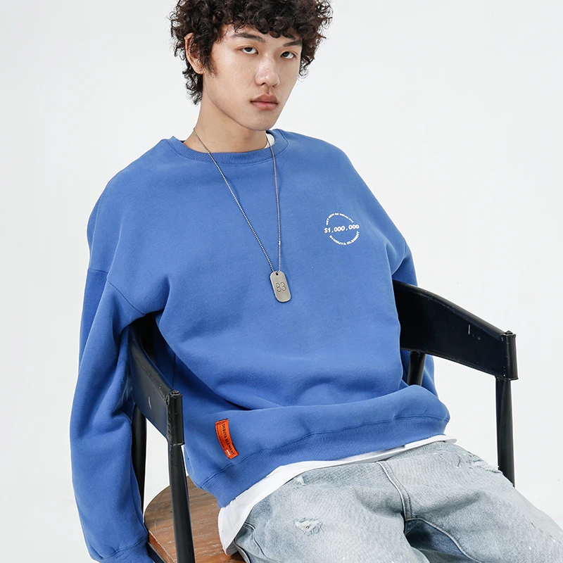 

2019 Men's New Spring And Autumn Casual Letter Printing Long-sleeved Round Neck Hoodies Loose Temperament Tide Harajuku