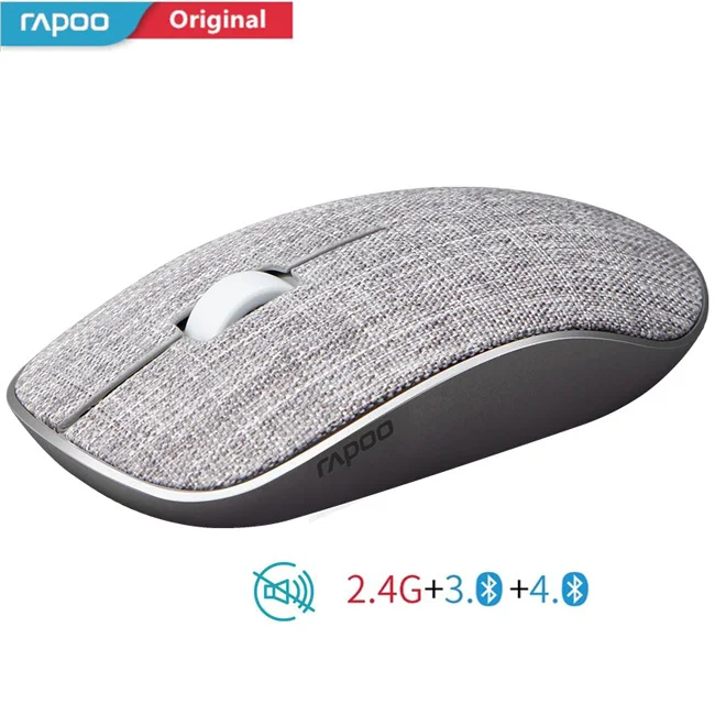 Новая многофункциональная Бесшумная Беспроводная мышь Rapoo M200Plus с 1300 dpi Bluetooth 3,0/4,0 RF 2,4 GHz для подключения трех устройств - Цвет: Silent Gray