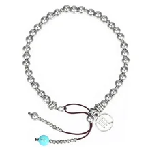 Davieslee женский серебряный браслет из бисера из нержавеющей стали 12 Знак зодиака Созвездия Шарм Регулируемый ювелирные изделия 5 мм DB63