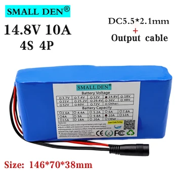 

14.8V 10A 186504S4P 10000mAh Li-ion battery pack with built-in 10A BMS, used for built-in batteries in electronic products