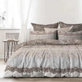 

Bed linen 2sp Unison "Lesage", size 175x215 cm, 200x220 cm, 70x70 cm - 2 pieces, coarse calico