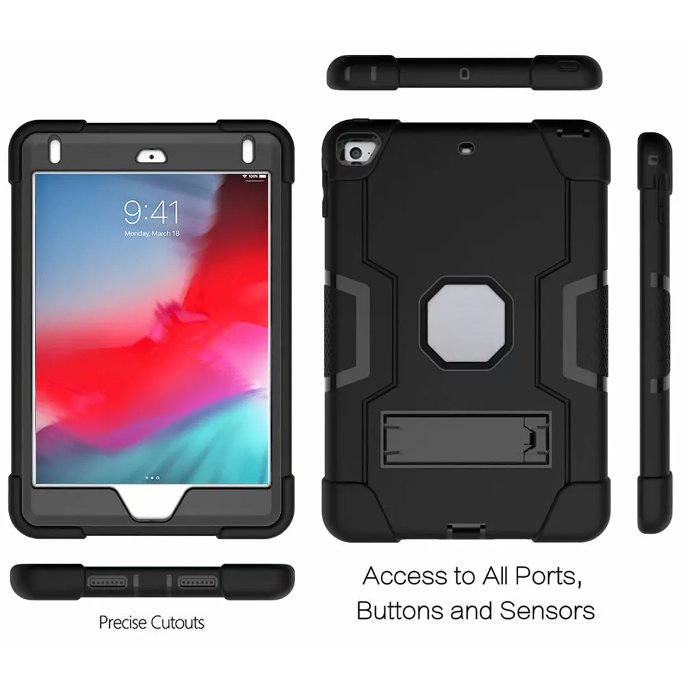 Shockrpoof чехол с подставкой для IPad Mini 1 2 3 4 5 A2133 A1538 A1599 A1489 A1432 PC силиконовый сверхпрочный чехол для планшета