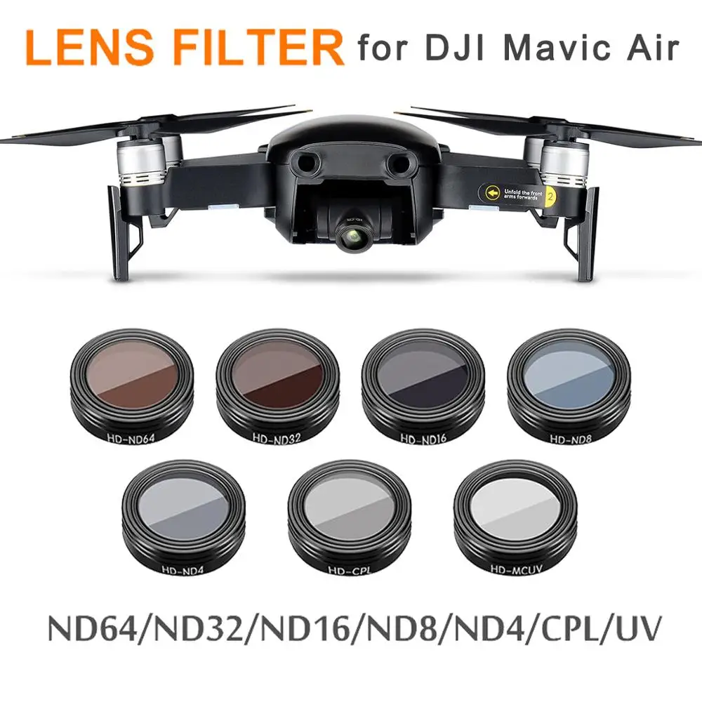 

Mavic Air Thread Filter UV/ND4/ND8/ND16/ND32/CPL Lens Filters Kit for DJI Mavic Air Drone Camera Ultralight Lens Kit Accessories