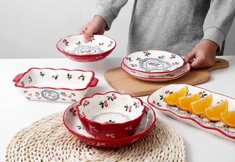 Household Ceramic Dish Creative Fruit Big Fish Dish Pasta Bowl Salad Bowl Soup Plate For Kitchen Dishes Dessert Tray