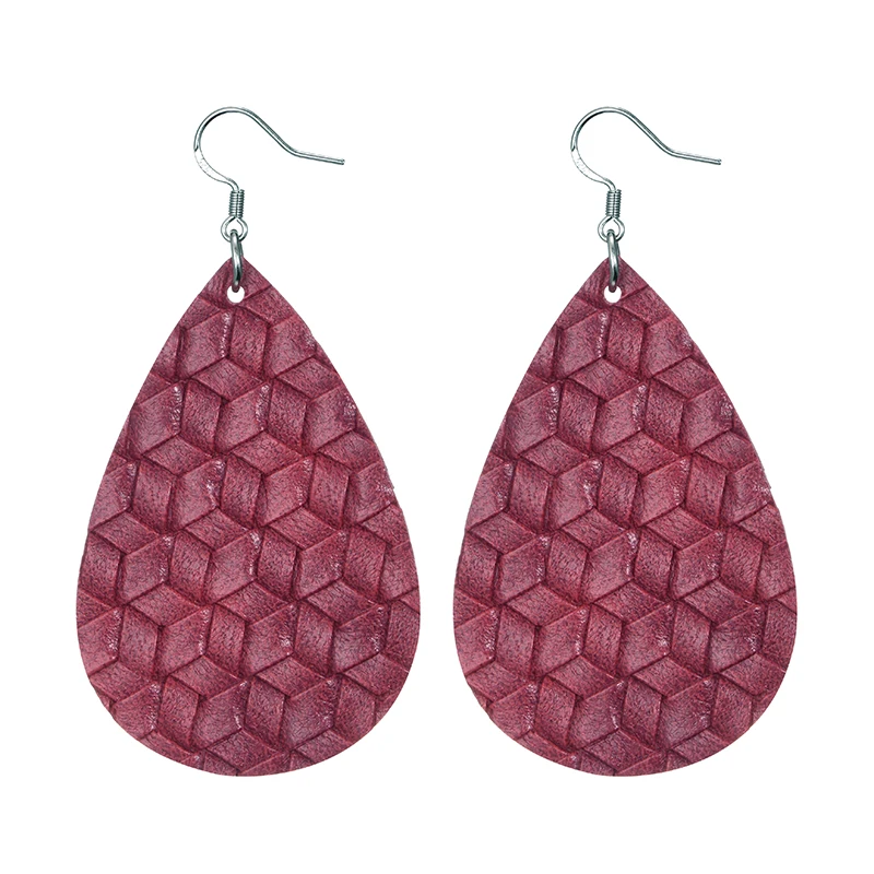 Dangle Earrings Drop Earrings Dome Teardrop Earrings 35 Colors Teardrop Leather Earrings Lightweight For Women Gifts