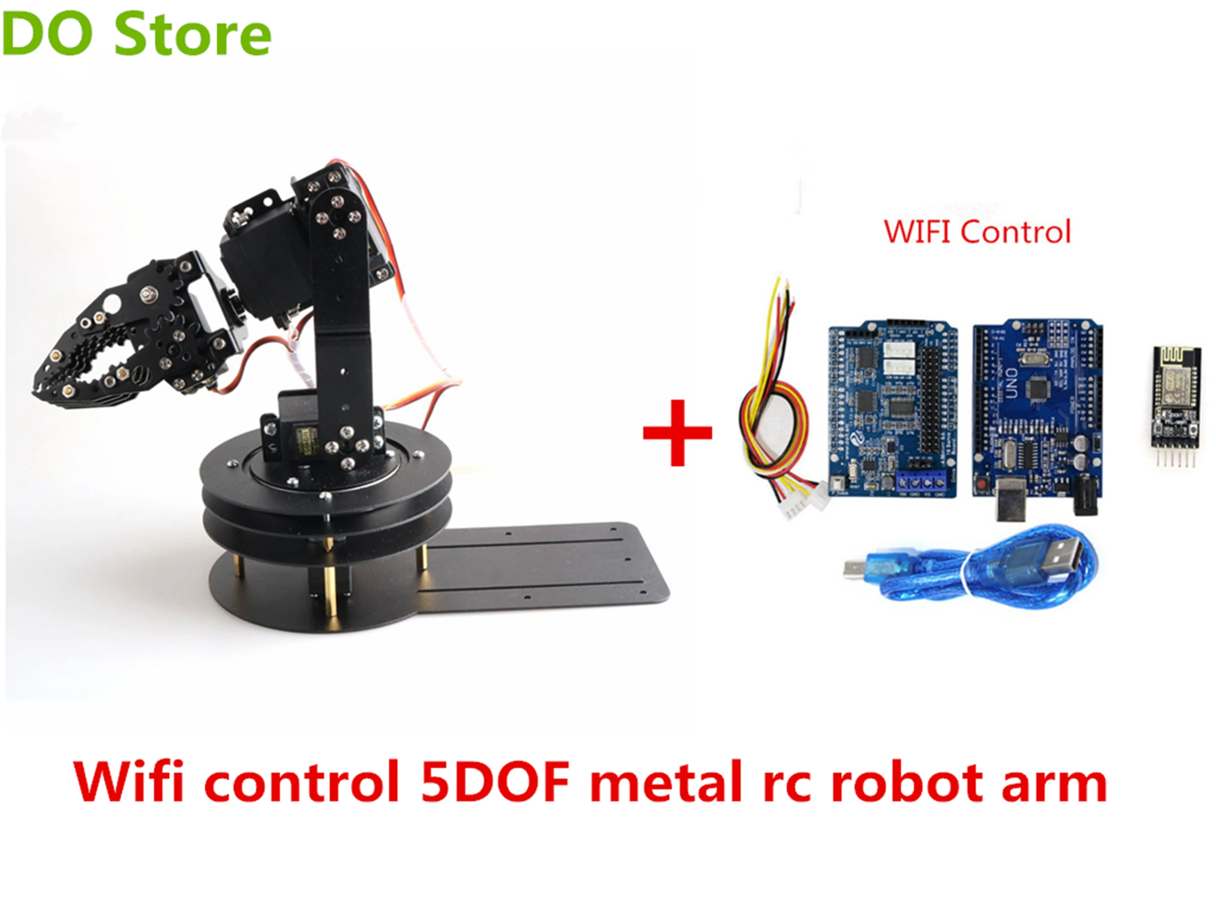 DO Store Wi-Fi/Bluetooth/ручка управления 5DOF металлическая RC рука робота с захватом на 360 градусов вращающийся панорамирование/наклон база DIY для Arduino