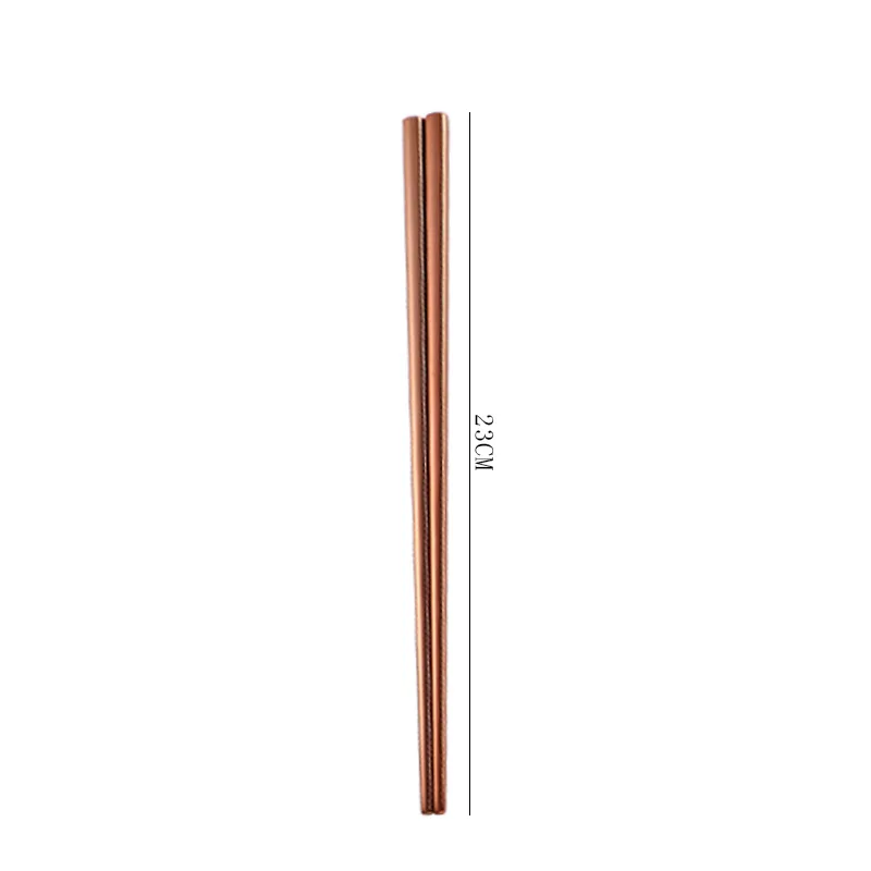 Rose Gold Разноцветные многоразовые палочки для еды из нержавеющей стали, металлические полые палочки для еды, китайские палочки для ресторана отеля, кухонные аксессуары - Цвет: Rose Gold