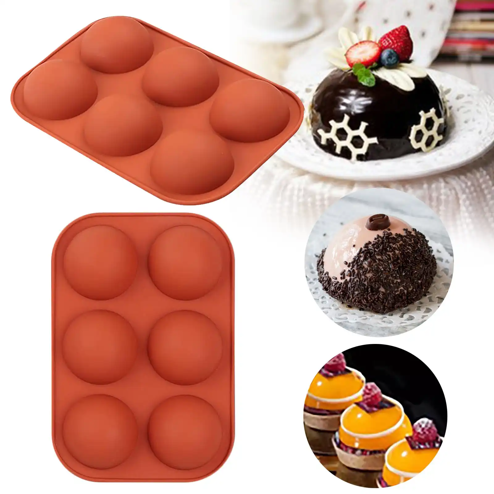 Moule A Gateau Demi Boule En Silicone 1 2 3 Pieces Pour Muffin Patisserie Chocolat Bricolage Outil De Cuisine Fournitures Familiales Ustensiles De Cuisson Aliexpress