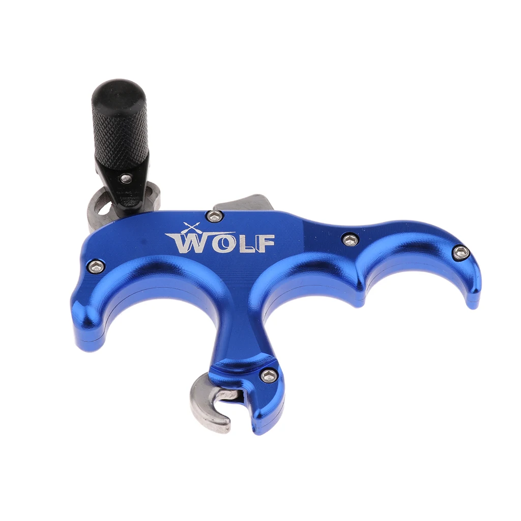 3 Finger Compound Bow Release Aids Caliper Thumb Trigger Grip Handle Archery Accessories for Target Hunting Practice Training