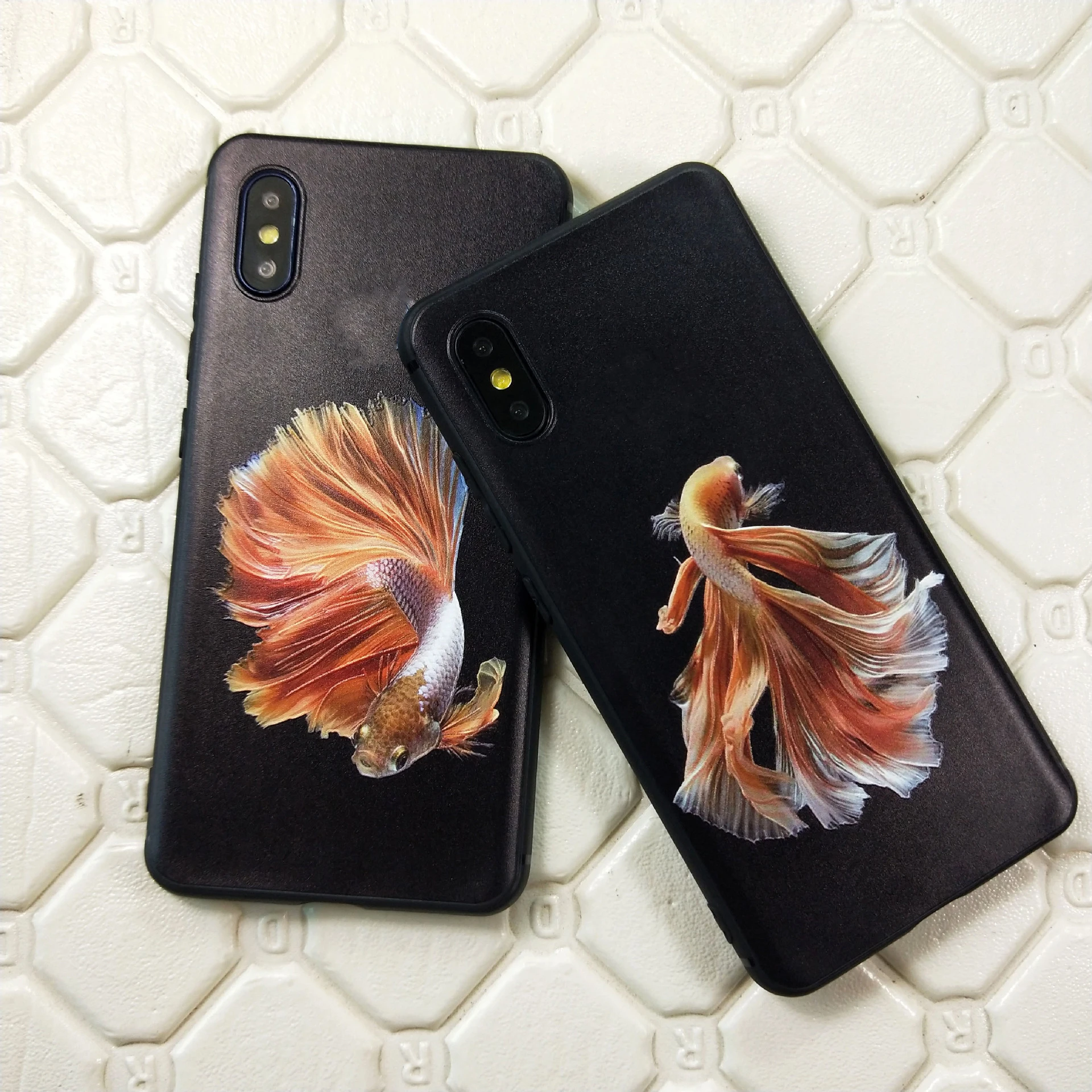 Чехол для iPhone 11 Pro XS Max XR X 8 7 Plus 6 6S тисненый матовый мягкий чехол карпа с объемным