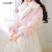 Jacket 2021 Winter Short Cotton Padded Coat Thick Parka Female Patchwork Women's Down Jacket Fashion Parkas Casual Warm Outwear