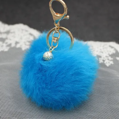 Брелок для ключей жемчуг имитация кроличьей шерсти мяч Дамская сумка кулон украшение золотой брелок плюшевая игрушка детский подарок - Цвет: L