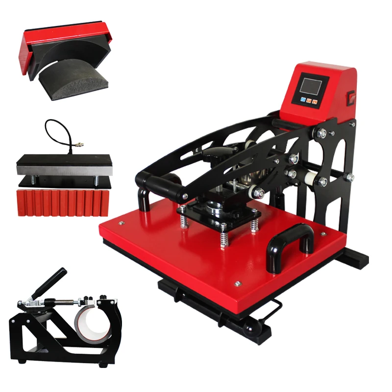 Best Price Auto Open Semi Auto 38cmx38cm Cap Mug Pen Tshirt Printing 4 in1 multifunctional combo Heat Press Transfer Machine AP1901