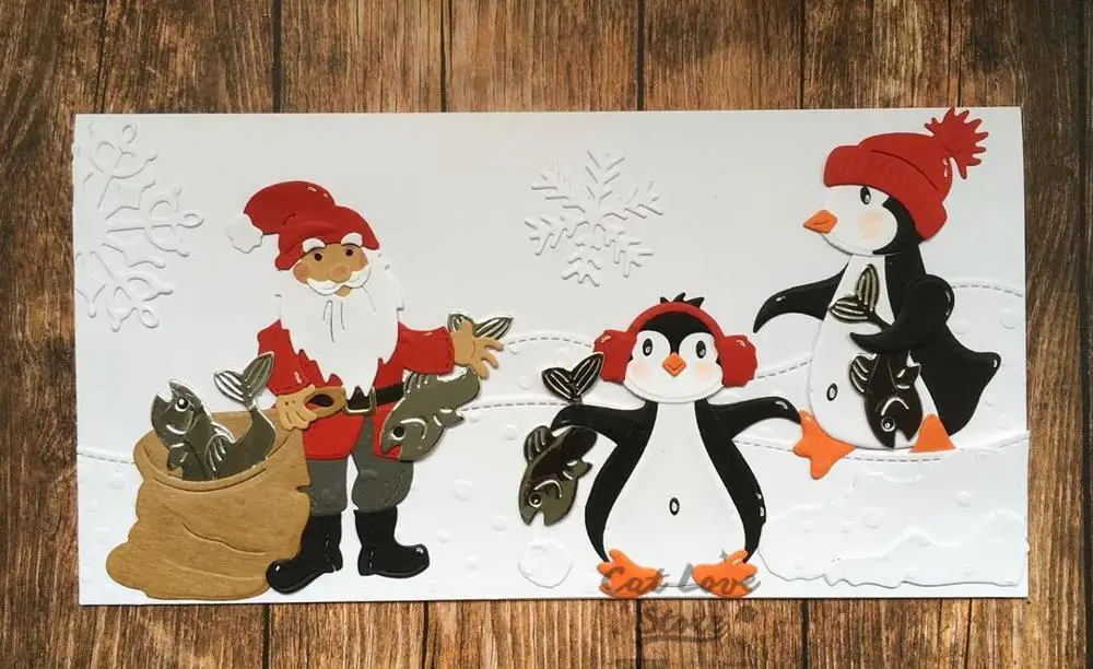 펭귄 동물 금속 절단 다이, 스크랩북 스텐실 다이 컷 카드 만들기 DIY 장식 공예 엠보싱 2019 년 새로운 다이