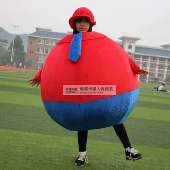 

New Red Ball Mascot Costume Adult Suit Cosplay Party Game Dress Outfit Halloween 1pc Halloween Gifts