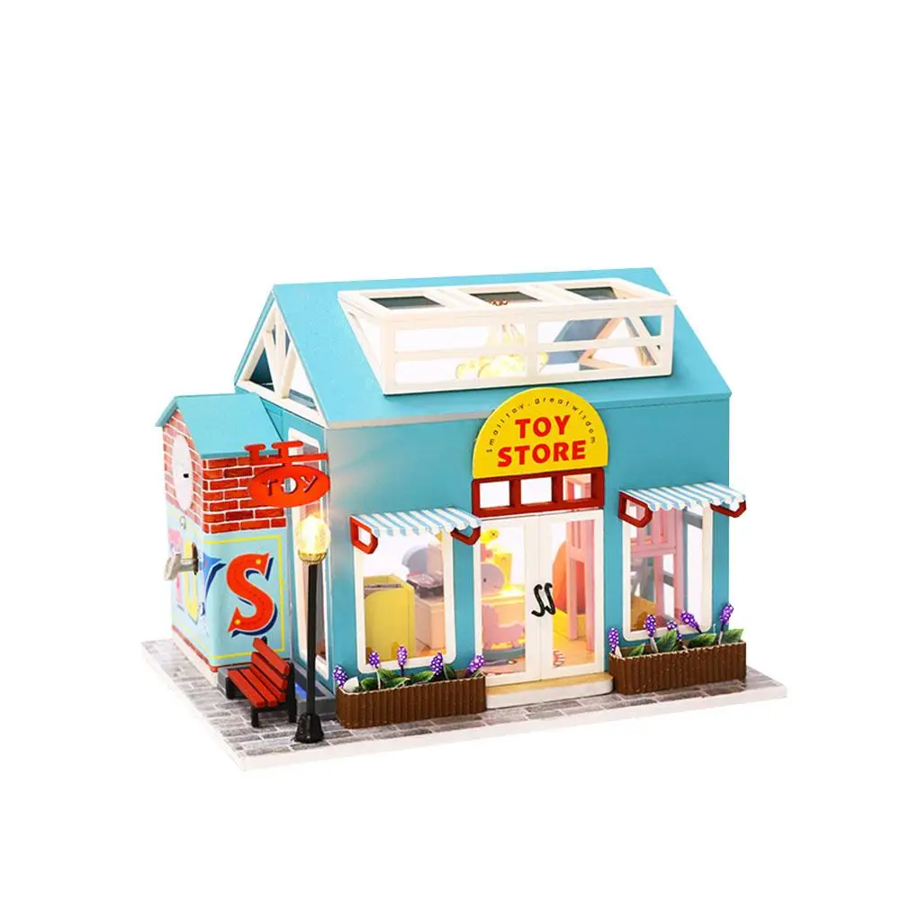 Кукольный дом мебель миниатюрный diy кукольный домик Миниатюрный дом игрушки poppenhuis miniaturen с защитой от пыли движение по часовой стрелке