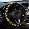 Car Steering Wheel Cover Knitted Fabric Sunflower Floral Print Steering Covers Auto Non Slip Stretchy Neoprene Car Styling ► Photo 2/6