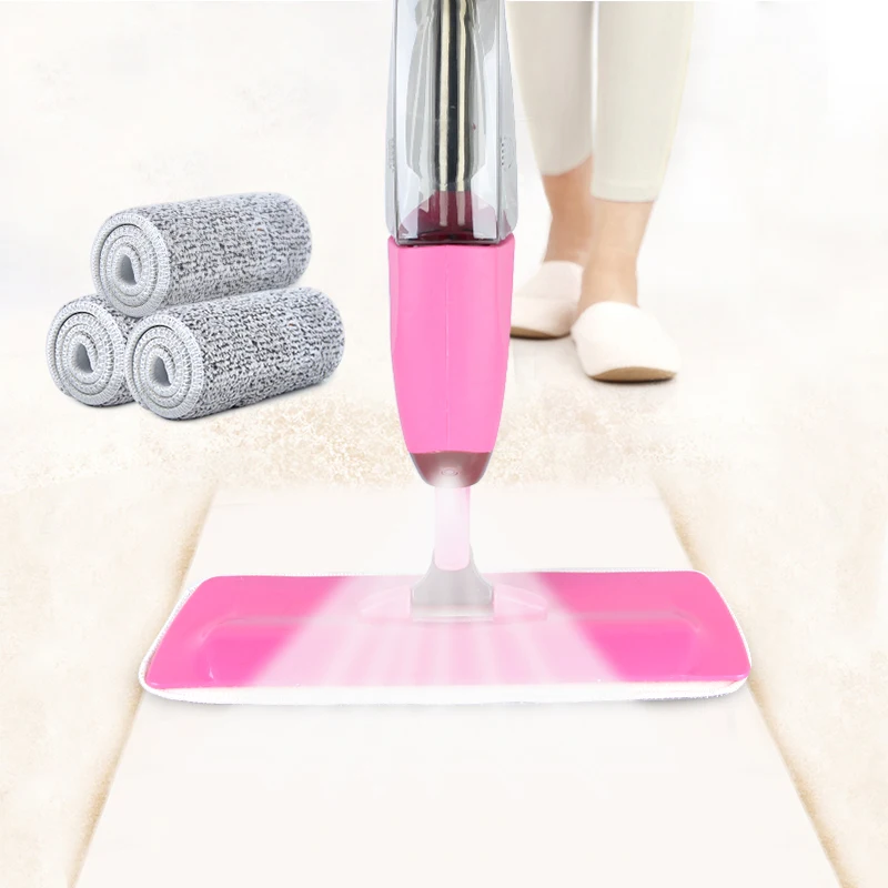 

360 Degree Spin Spray Mop Magic Flat Lazy Floor Tile Mops Sweeper Household Cleaning Tool Microfiber Cloth Pads Floor Scrubber
