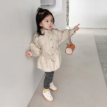 

2020 Kids Girls Coat Spring Autumn Baby Turn-down Collar Jacket Warm Fashion Beautiful Comfortable Cute Casual Solid Gift Cloth