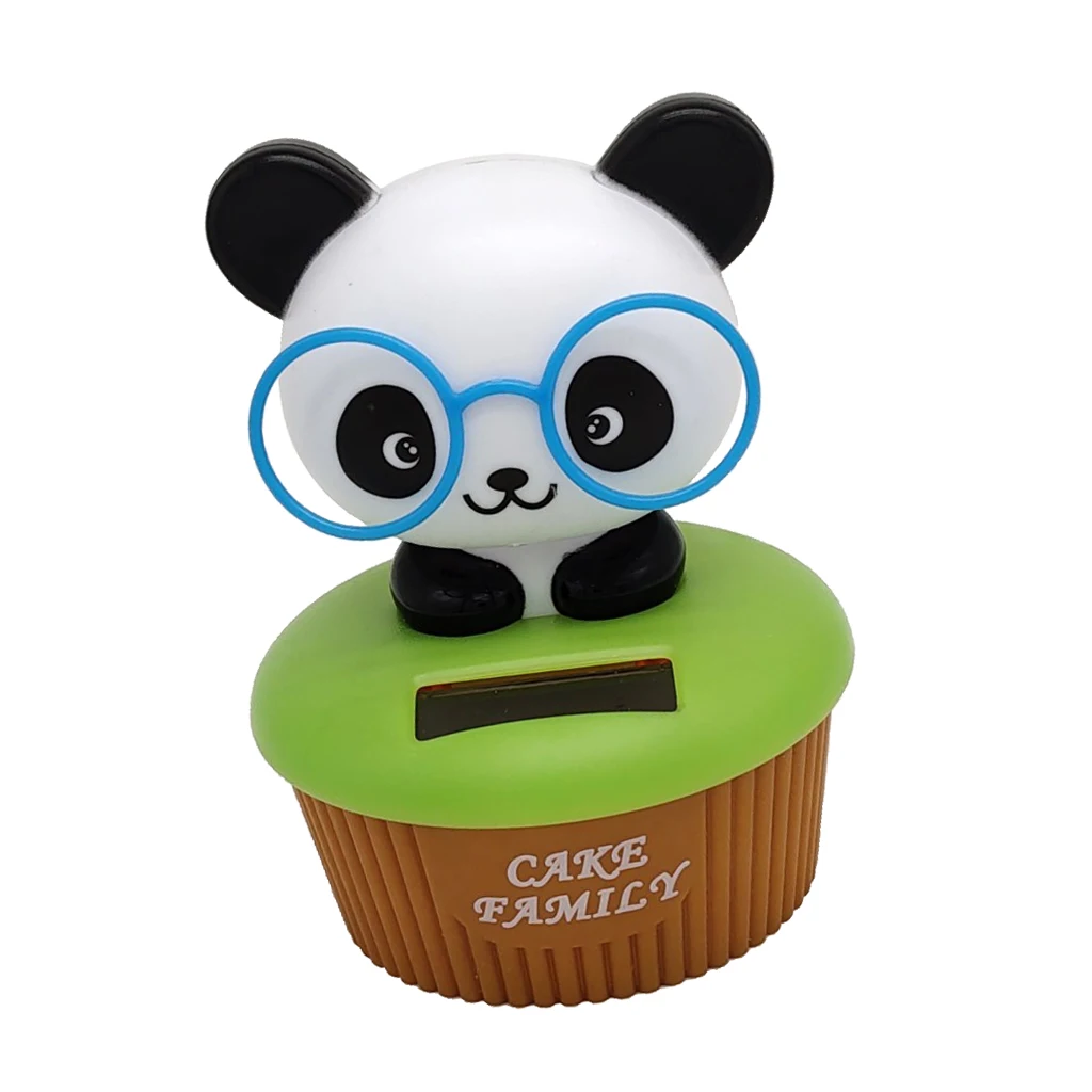 Cartoon Solar Powered Dancing Panda Animal Swing Figure Model Toy Dashboard Car Desk Decoration