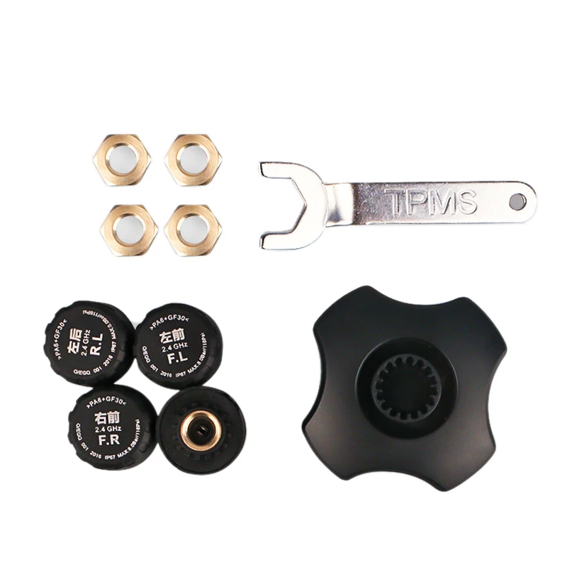 Car Tire Pressure Monitoring System Wireless Tpms Sensors Real Time App Display