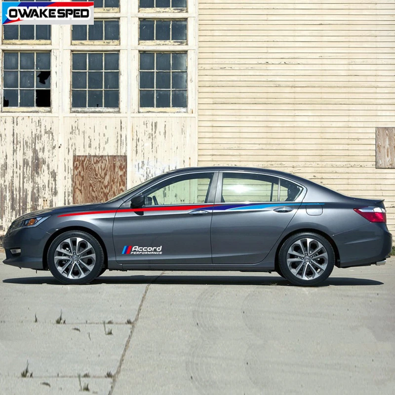 Performance Sport Stripes Colorfull Car Waist Lines Stickers For Honda-Accord Coupe PHEV Auto Body Decor Vinyl Decals1