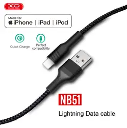 XO USB Дата-кабель для быстрой передачи данных Зарядка хорошее качество usb быстрая зарядка для iphone 6 7 8 X S XR plus для ipad черный красный кабель для