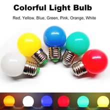 AC220V G45 LED E27 Small Colorful Bulb 1W Red/Yellow/Blue/Green/Pink/Orange/White Bulb Holiday Wedding Decoration Light