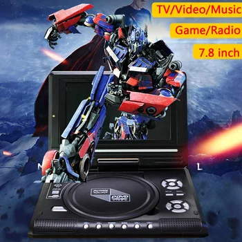 

7.8 Inch Portable HD TV Home Car DVD Player VCD CD MP3 DVD Player USB SD Card RCA TV Portatil Cable Game 16:9 Rotate LCD Screen