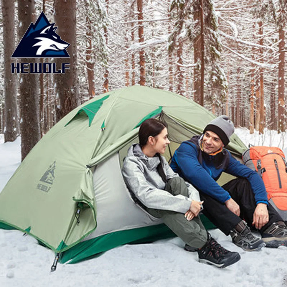 

HEWOLF 2 Person Ultralight Camping Tent Outdoor Camping Tent Aluminium Alloy Waterproof Double Layer Camping Hiking Climing Tent