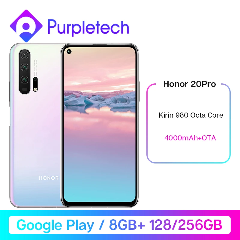 Смартфон HONOR 20 Pro Google Play 6,26 ''8GB 128GB Kirin 980 Octa Core GPU Turbo3.0 4000mAh 32 МП камера Android 9 МногоязычнаяСкидка 1200 руб. /. При заказе от 9800 руб. /Промокод: newyear1200/