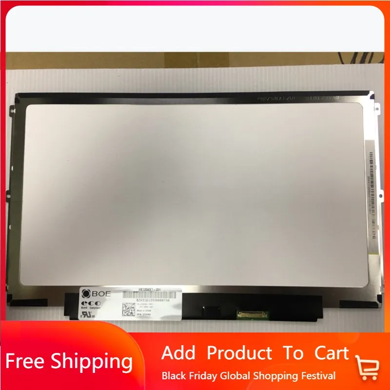 12.5 "Schermo Lcd Per Dell Latitude E5250 E5270 E7240 E7270 Hb125Wx1-100 Hb125X1-201 B125Xtn03 Hb125Wx1-201 Edp 30 Pin