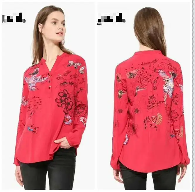 Испанская дизайнерская стильная женская рубашка на весну и осень - Цвет: 23 XS-XXL