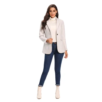 

D&H Fur 2020 Solid color coat autumn and winter new women's tops are warm comfortable and simple woman clothes Office Lady