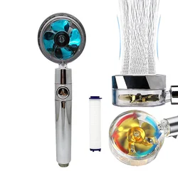High Pressure Water Saving Spray Turbo Fan Bathroom Faucet with Filter Rotated Rainfall Shower Head Systems Bathroom Accessory