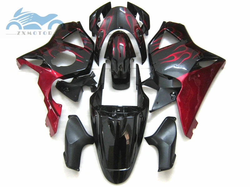 Высокое качество обтекатель комплект Подходит для Honda CBR900RR954 2002 2003 ABS комплекты обтекателей, CBR 900RR954 02 03 Черное и красное пламя кузов ER07