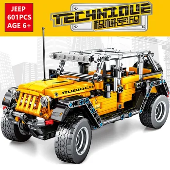 

601Pcs Technic Jeeps Wrangler Rubicon Off-road Vehicle Car Model Playmobil Building Blocks Sets DIY Creator Bricks Kids Toys
