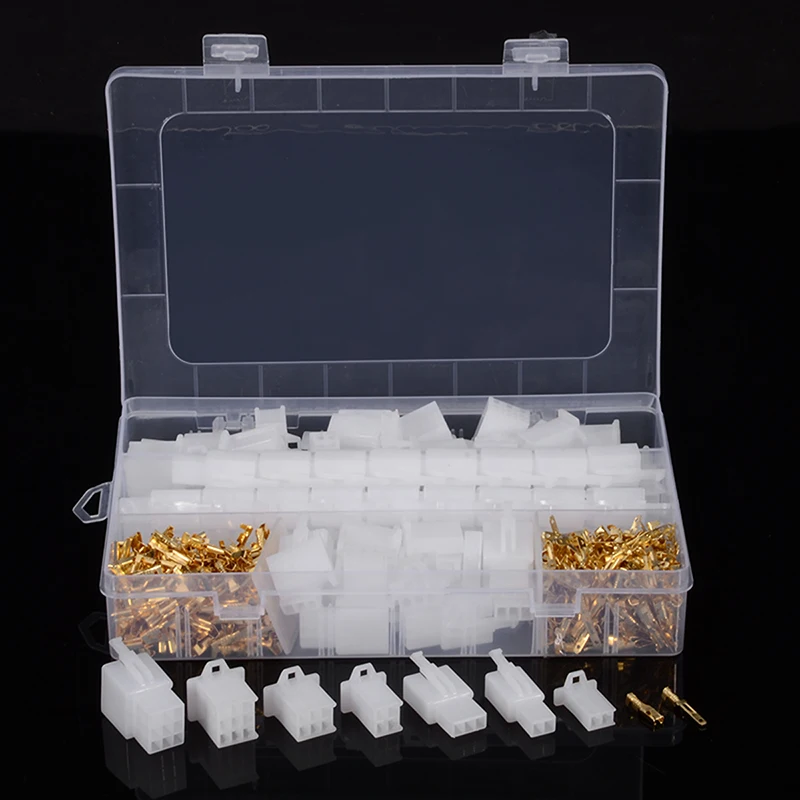 380Pcs/set Practical Car Electrical 2.8mm 2 3 4 6 Pin Wire Terminal Connector Fixed Hook Male Female Terminals Kit