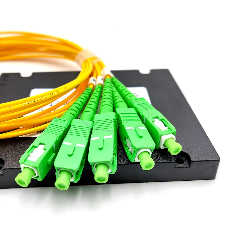 SC APC 1x4 PLC волоконно оптический сплиттер однорежимный с коннектором FTTH ABS