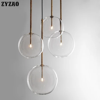 

Nordic Restaurant Glass Pendant Lights Creative Post-modern Simple Ball Hanglamp Bar Dining Room Kitchen Hanging Lights Fixtures