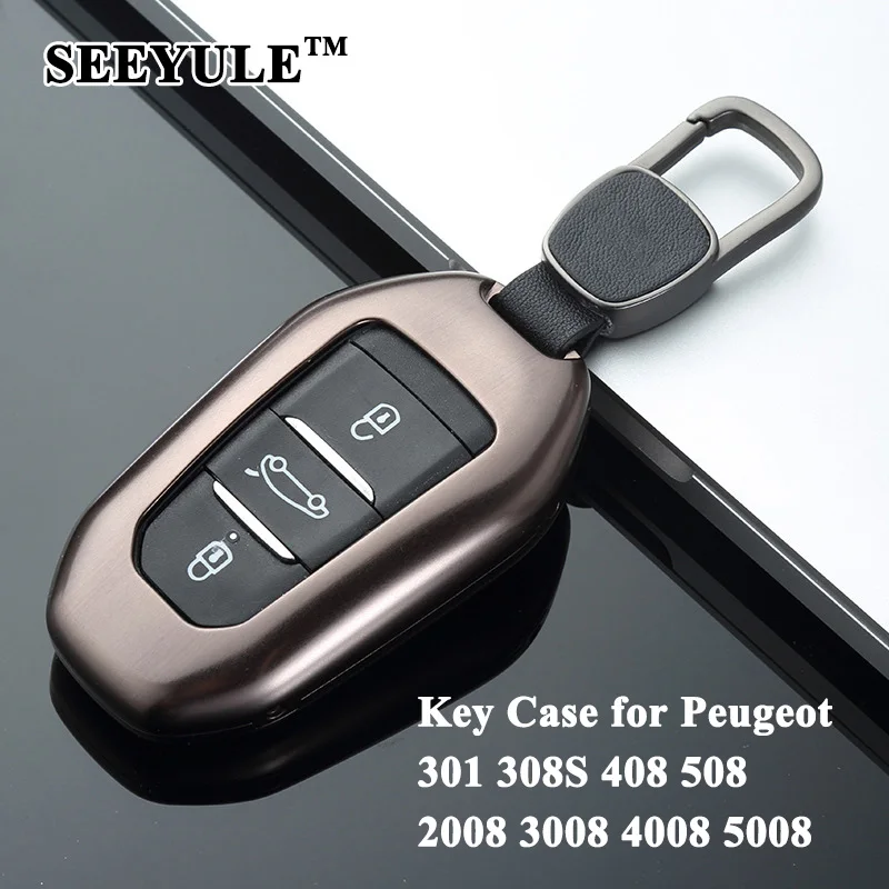 1pc SEEYULE Aluminum Alloy Car Key Case Shell Cover Protector Accessories for Peugeot 301 308S 408 508 2008 3008 4008 5008 | Автомобили и