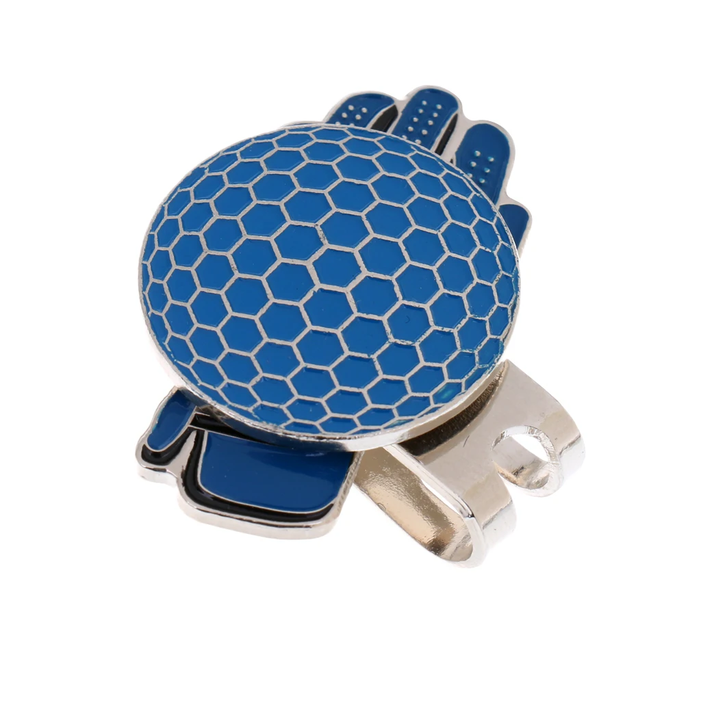 2 Pcs Novelty Golf Hat Clip W/  Ball Marker Great Gift - Blue+Black