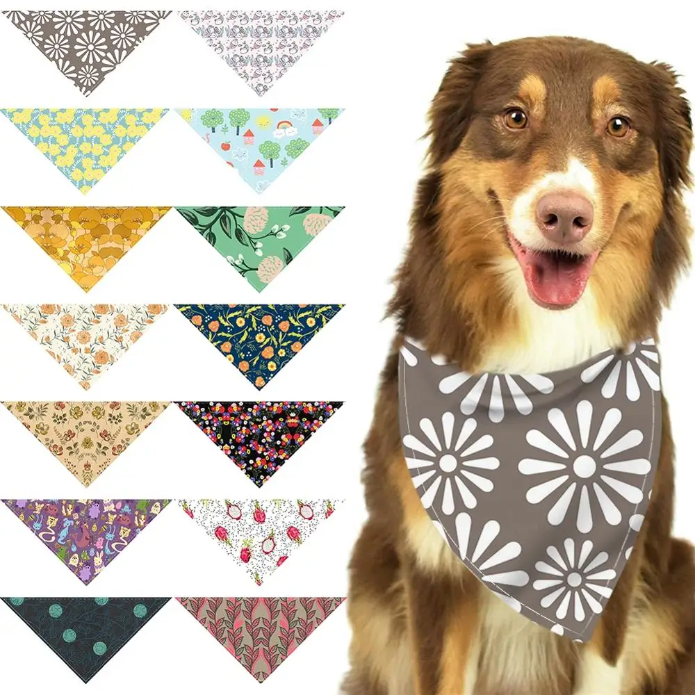 

Cute Pet Bandanas Bibs Scarf Collar Adjustable Cat Dog Neckerchief Saliva Towel For Small Medium Large Dogs Accessories Supplies