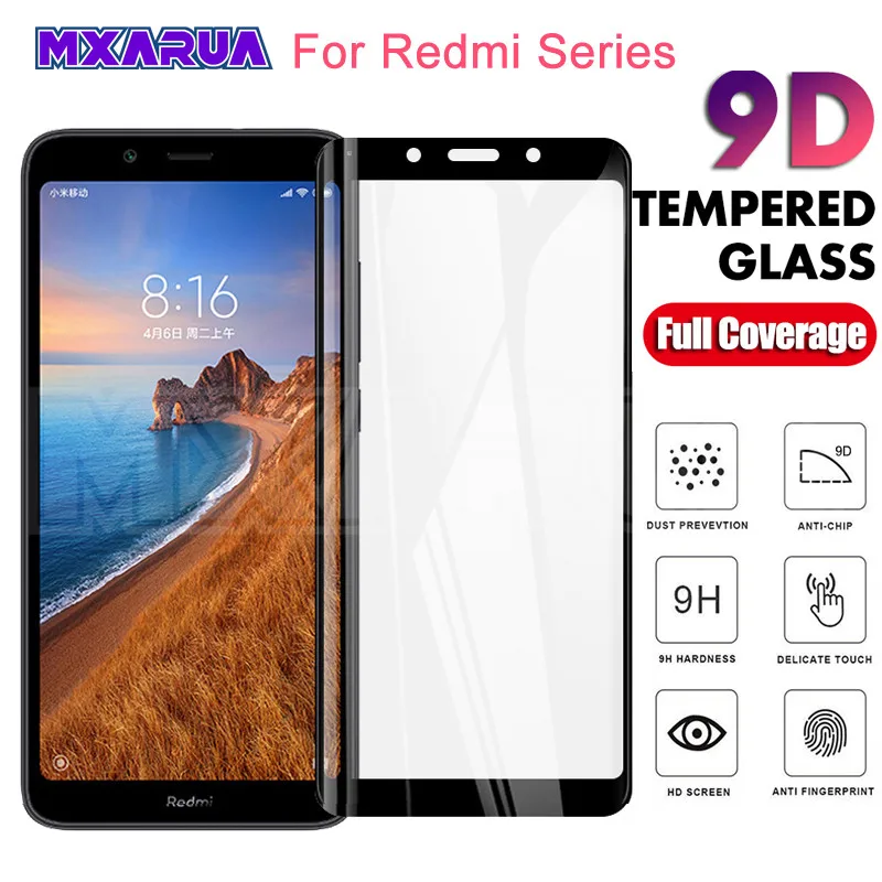 

9D Tempered Glass on the For Xiaomi Redmi 8 8A 7 7A 6 Pro 6A Go K20 Redmi Note 8 7 6 Pro Screen Protector Protective Glass Film
